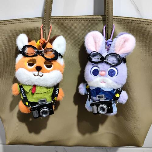 新款疯狂动物城狐尼克毛绒钥匙链