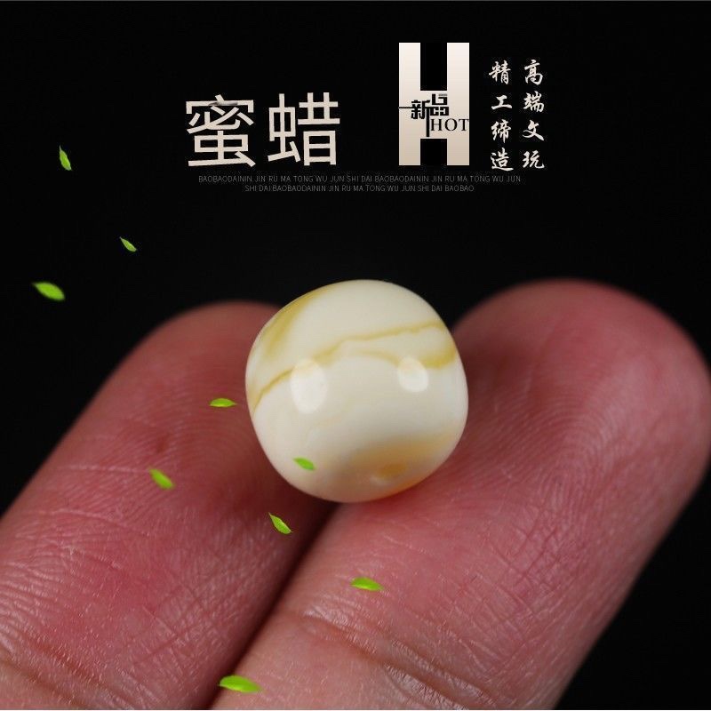 天然俄料老蜜蜡交瓷骨白蜜蜡老型直切珠无相圆手串手持念珠顶配珠