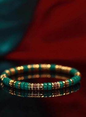 地狱色系高端玉化直切药片手串diy手串绿松石纯天然文玩配饰