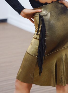 NF宁方拉丁舞女士闪光包臀短裙#038