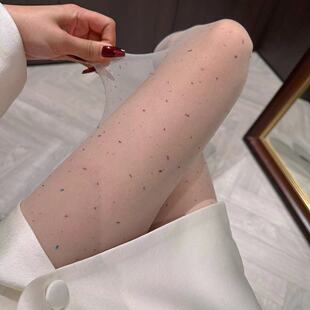 【wyd小樱桃】 彩色波点白色丝袜连体袜