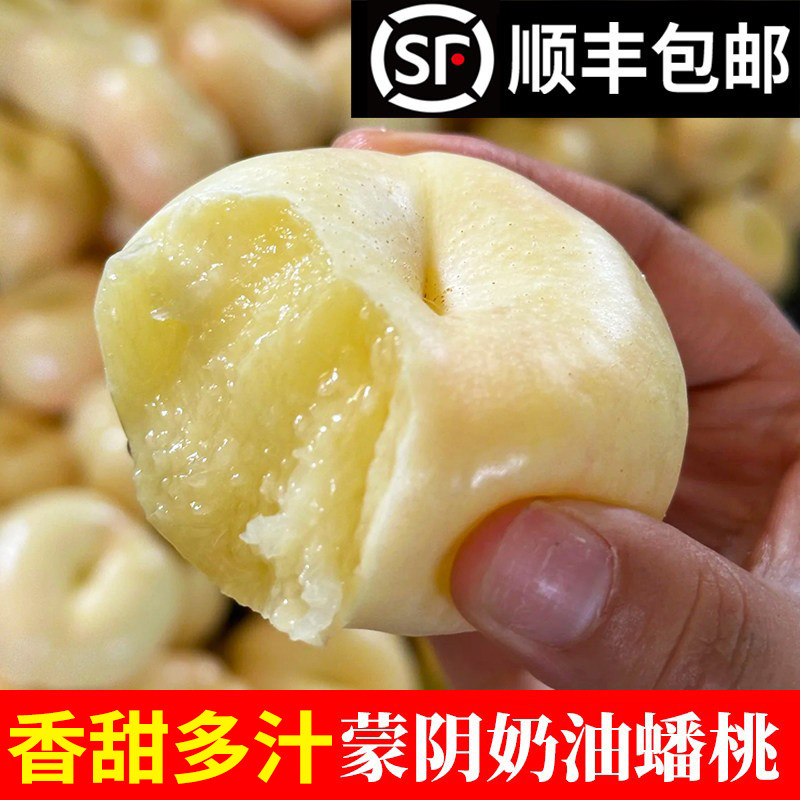 山东奶油蟠桃新鲜水果蒙