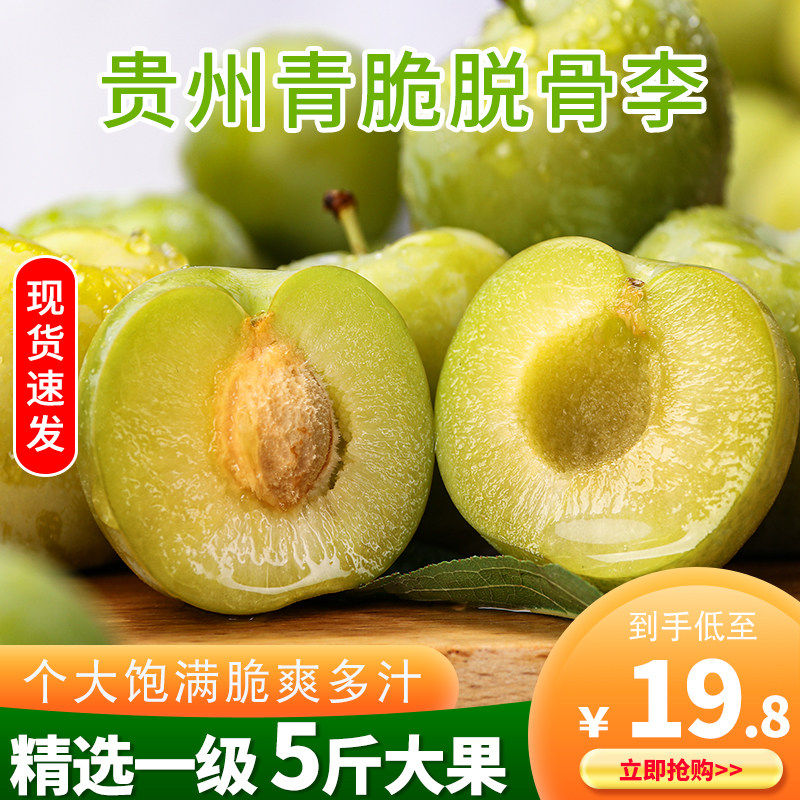 贵州新鲜青脆脱骨李现摘现发江安李空心李酸甜脆李四川农家土李子