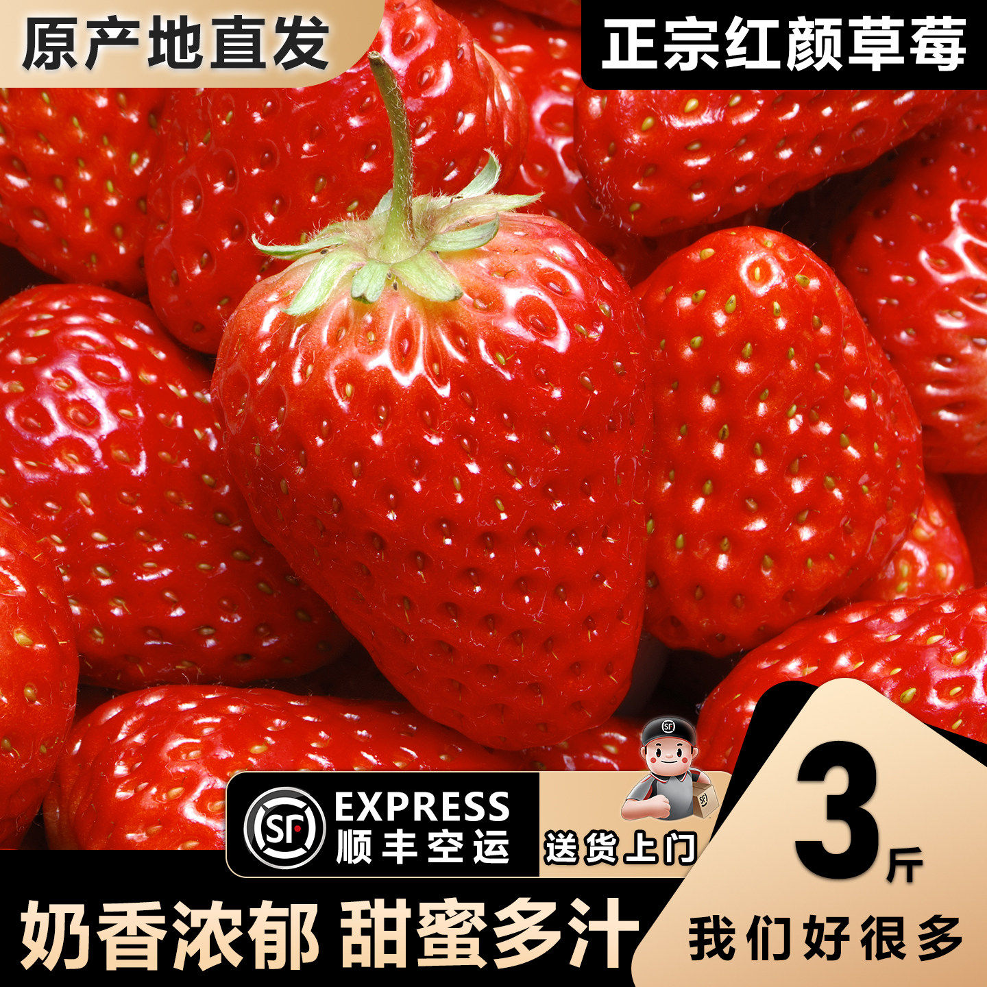 长丰正宗奶油红颜草莓 当季新鲜现摘99草莓 孕妇可食新鲜水果礼盒