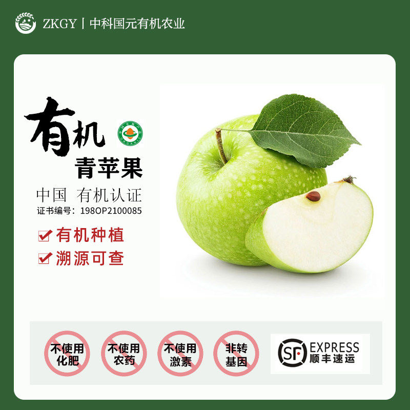 有机青苹果新鲜陕西黄土