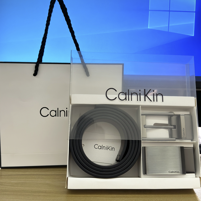 CalniKin皮带男士真皮针扣牛皮腰带年轻人商务休闲韩版潮裤带CKin