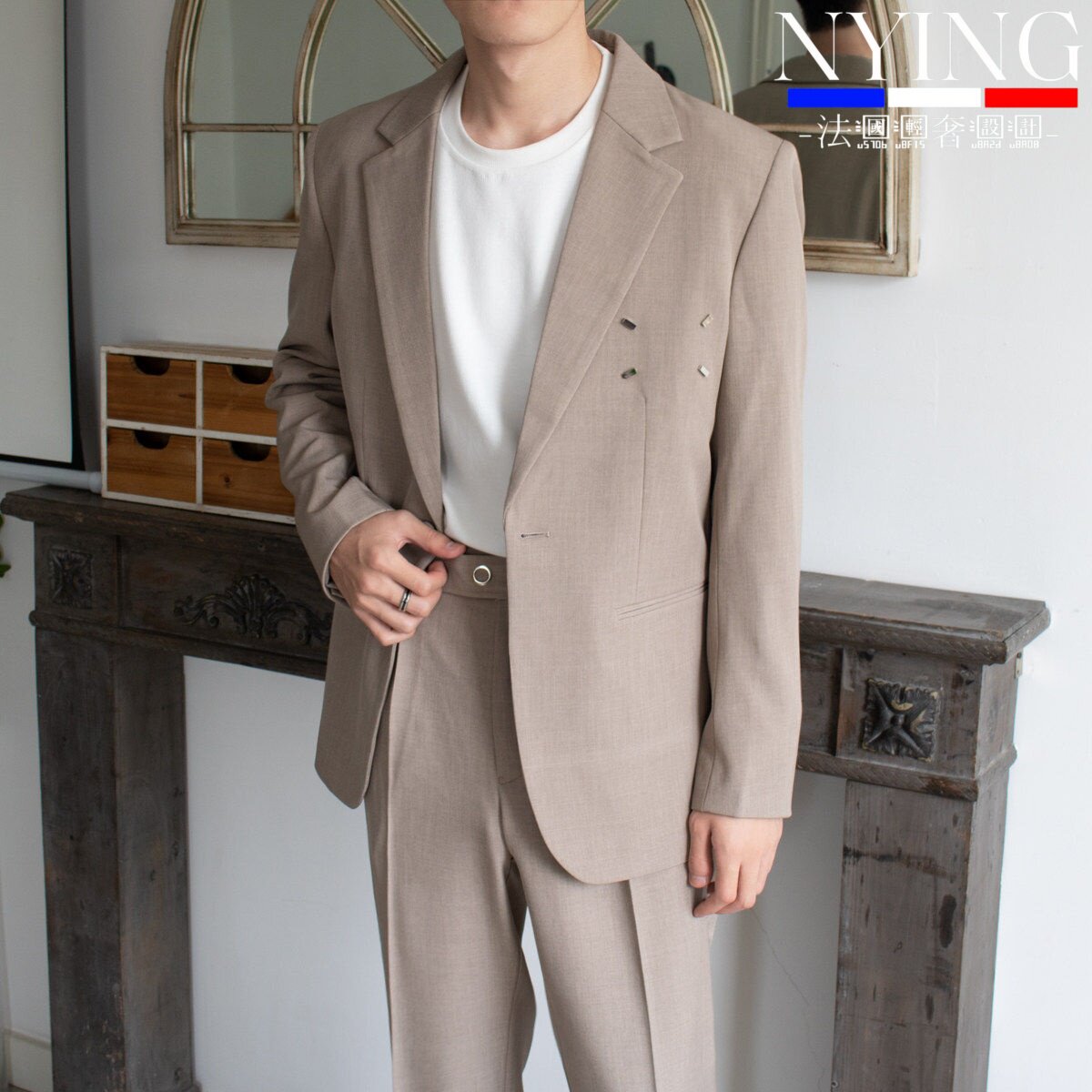 NYING法国高级感西装男套装宽松上衣男士高端商务休闲西服外套