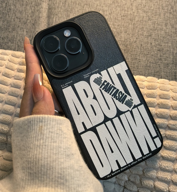 ins风极简标签字母男款手机壳适用iPhone16promax苹果14ProMax个性13新款12黑边防摔16pro男生11小众15高级感