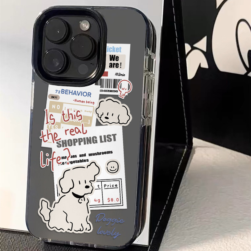 原创可爱标签狗狗17pro手机壳