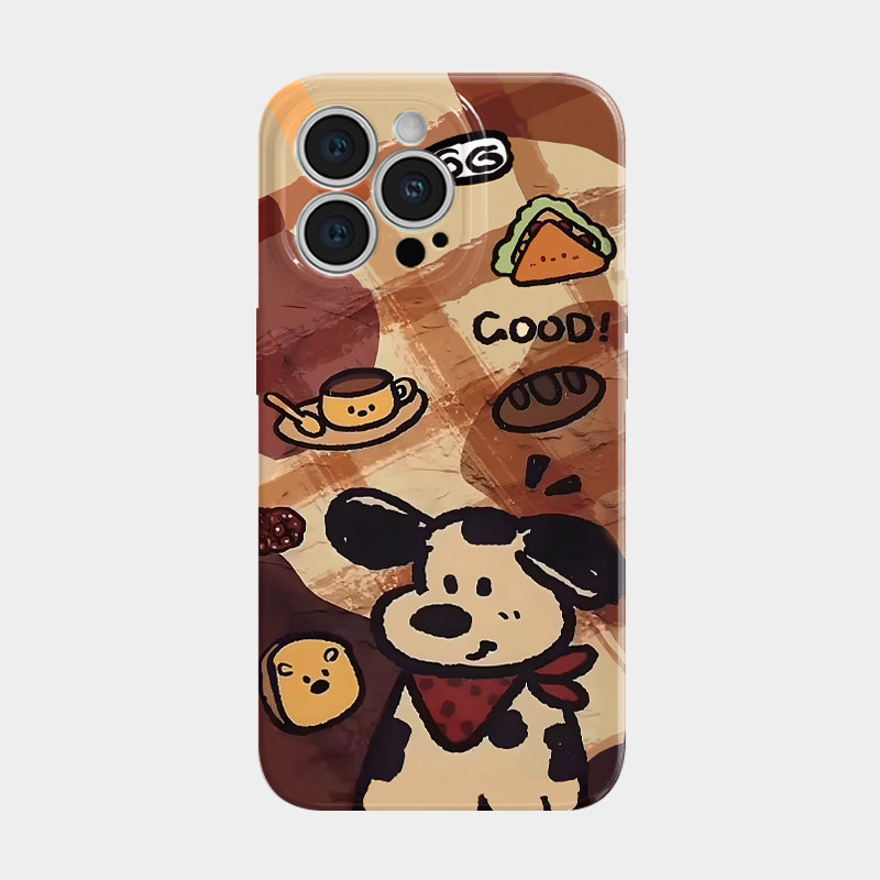 韩国棕色小狗适用苹果17promax手机壳17pro苹果14pro新款14个性15promax防摔16保护套15小众13高级感12女生16