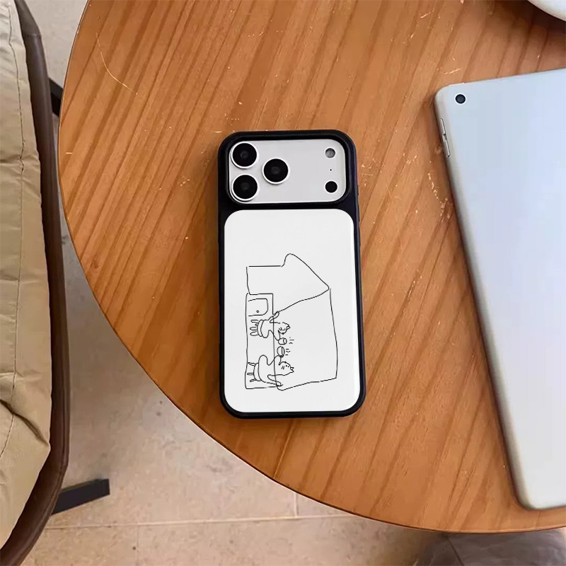 韩国ins小众情侣可爱卡通咖啡猫咪狗狗15适用17pro苹果17ProMax手机壳iPhone16全包17新款14Promax保护套13韩