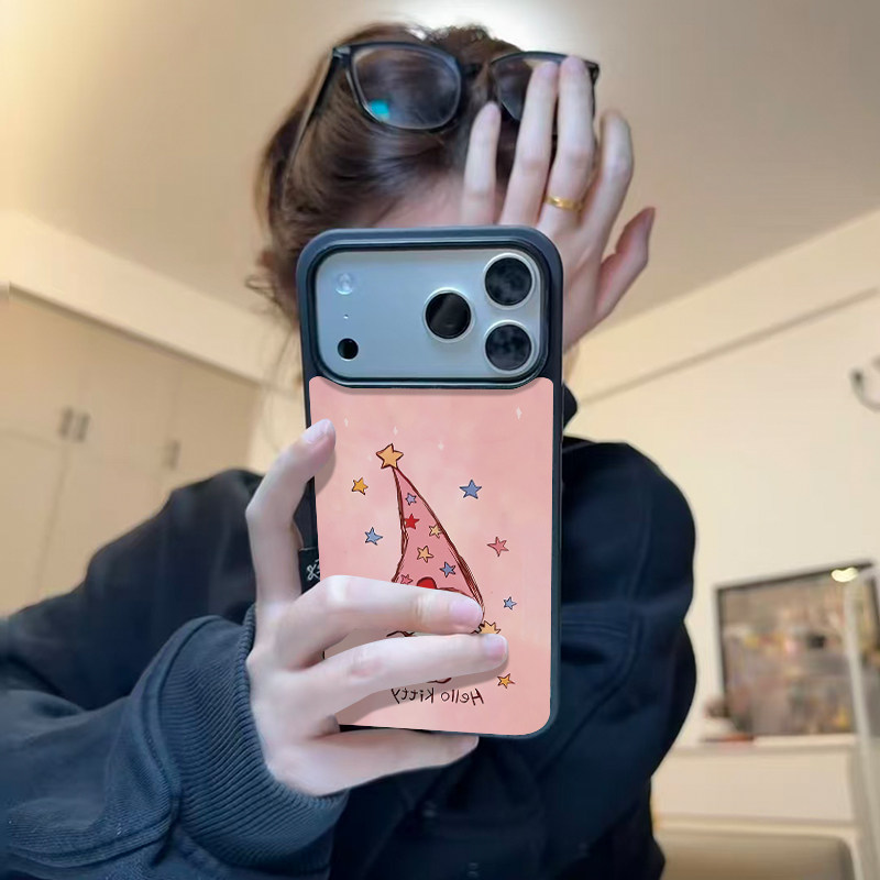 韩国ins粉帽星星kt猫适用苹果17手机壳iphone17promax黑色磨砂15新款14防摔保护套13独特超好看16promax