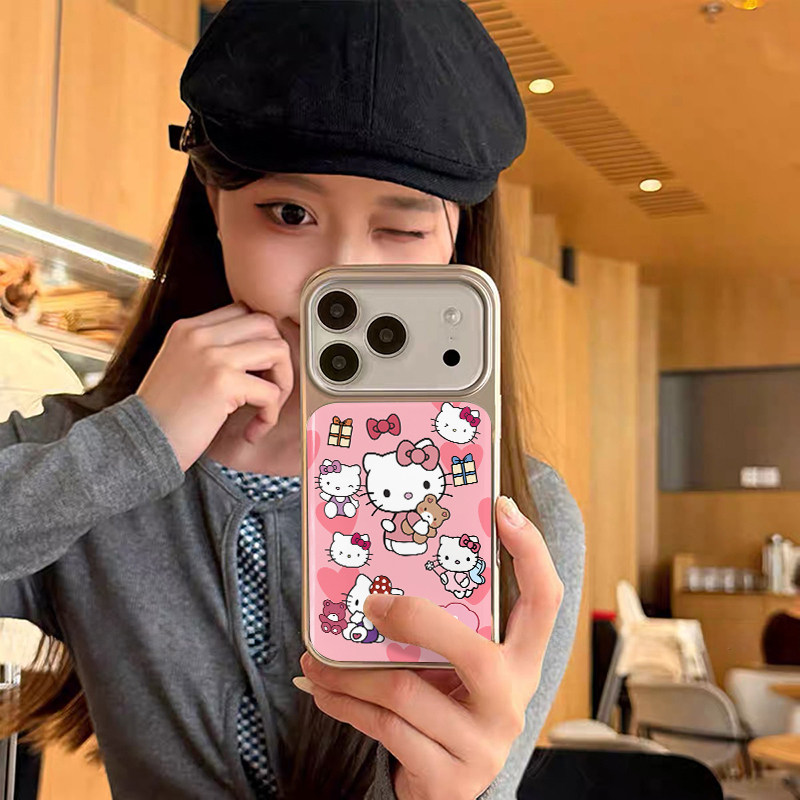 趣味小熊KT猫 原创小众高级感适用iPhone17promax手机壳苹果16pro防摔14硅胶软壳13银色12女生17不会撞壳15