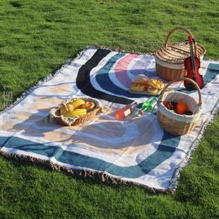 沙发野营野餐 桌垫沙滩法式 桌布户外蛋卷波西米亚毯子帐篷露营毯