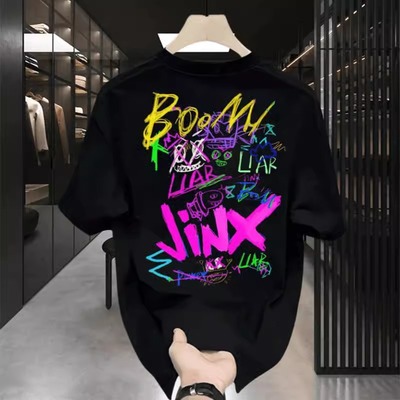 美式重磅纯棉短袖T恤男款2025夏季新款潮牌圆领时尚半袖防晒面罩