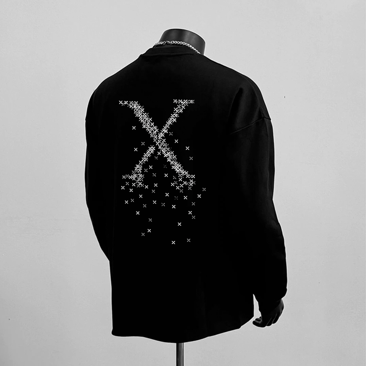 美式简约印花长袖新款纯棉男上衣潮流百搭秋季男款打底衫口袋巾