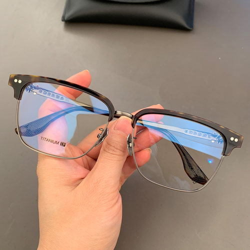 男女款全框纯钛大脸眼镜框架