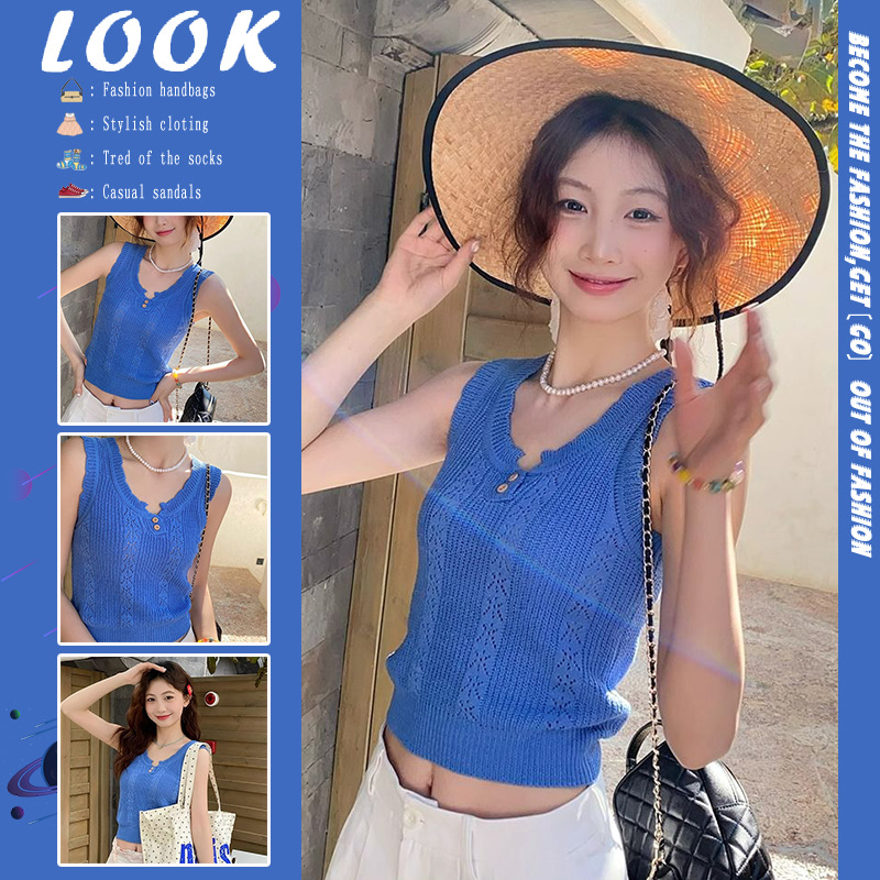 纯色针织吊带女内搭2025夏季新款漂亮无袖打底绝美背心外穿小上衣