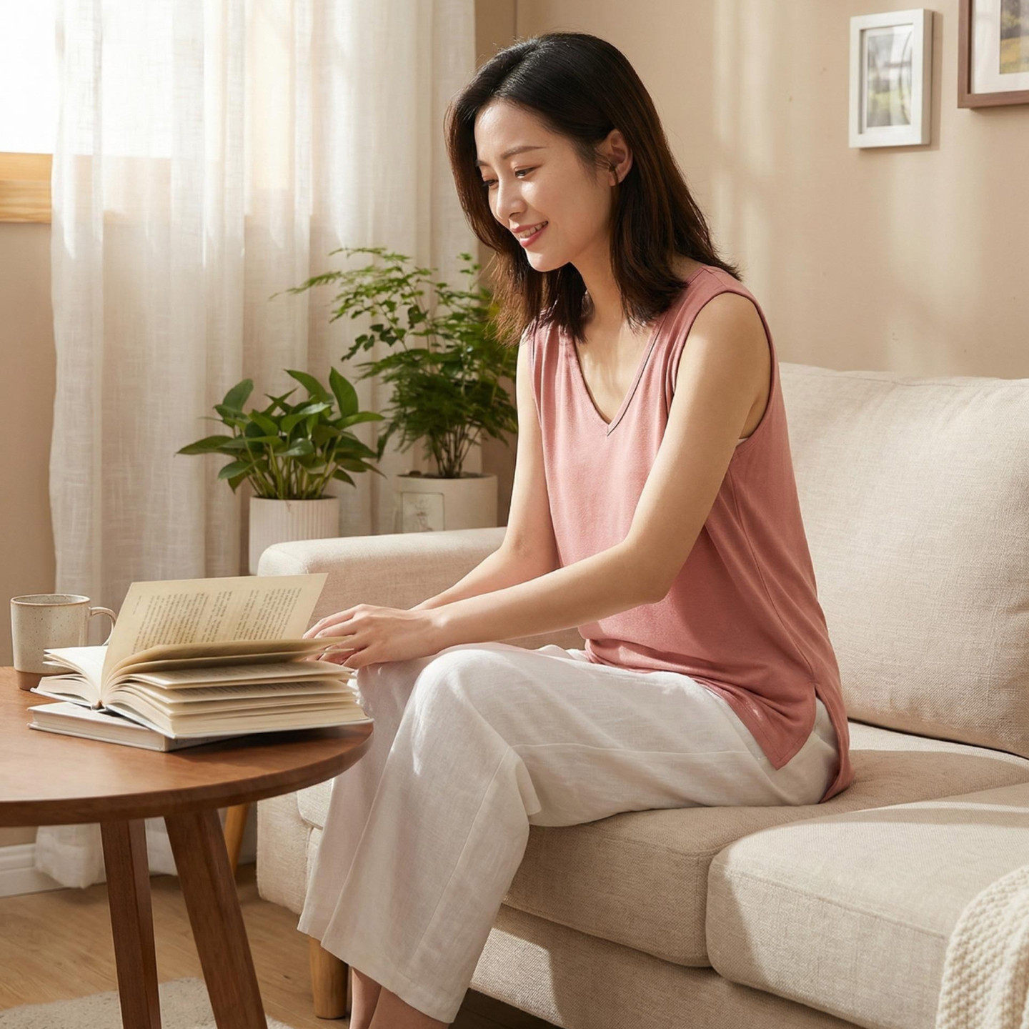 新款开叉吊带外穿上衣宽松莫代尔背心女士夏季纯色无袖内搭打底衫