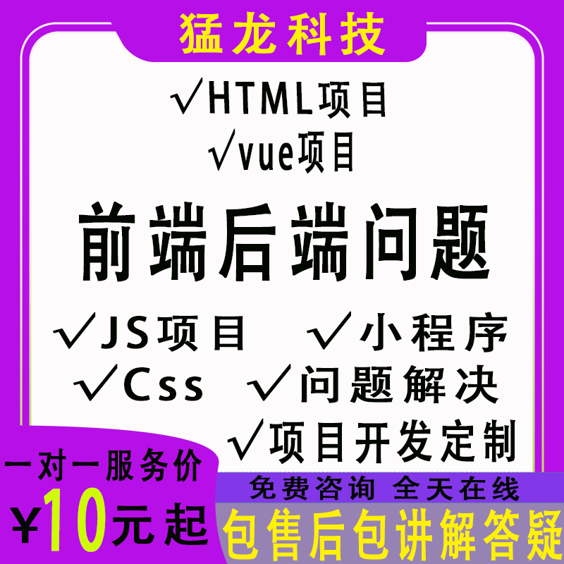 前端页面小程序vue项目数据库html问题js 定做源码修改项目开发