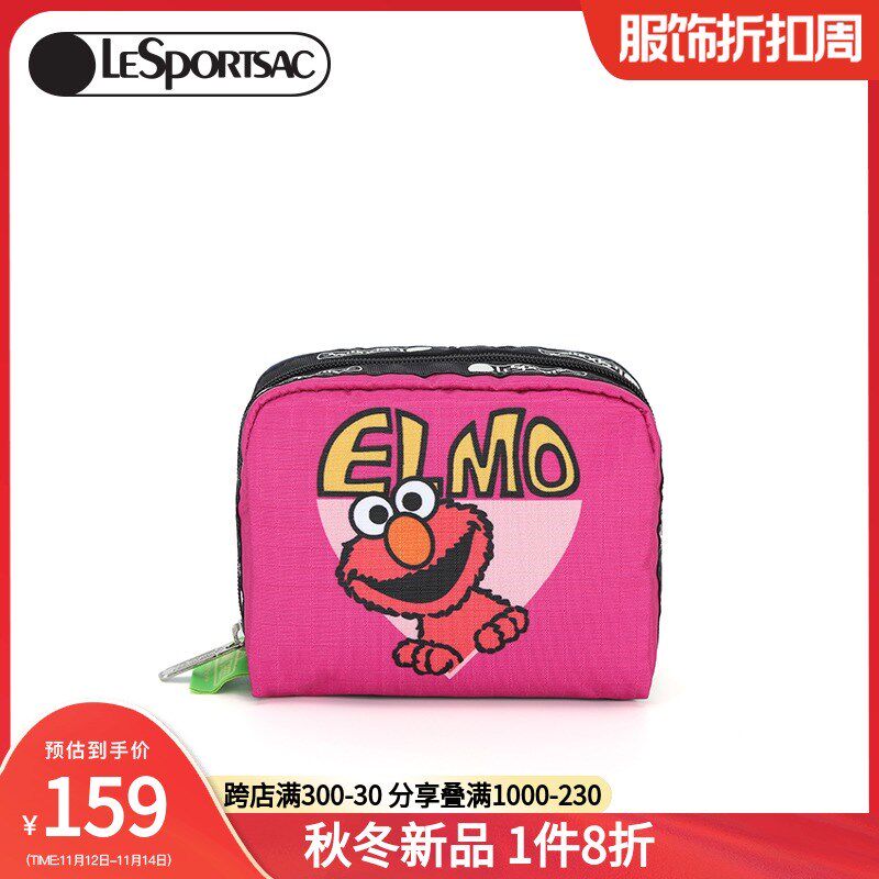 LeSportsac乐播诗芝麻街联名小钱包时尚卡通迷你包零钱包女6701