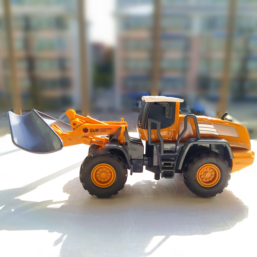 钢力威工程车套装合金车头铲雪车仿真叉车推土机压路车儿童玩具车