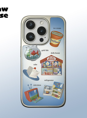 复古金鱼蛋糕 银边软壳亮面磁吸黑边磨砂手机壳防摔韩国小众全包17黑框iphone16promax苹果15plus14pm13适用