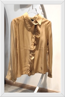 不规则设计感长袖衬衫女春秋季新款小个子内搭衬衣上衣
