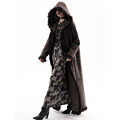 长款 APOZi 系带须边帽子大衣 新中式 秋冬季 collection 浮雾柔金