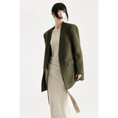 苔藓绿秋冬气质毛呢西装 APOZi collection山海前奏系列新中式 外套