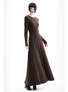 APOZi collection/山水哲学/秋冬新款内搭打底裙新中式收褶针织裙