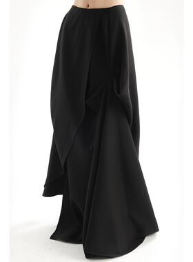 APOZi collection【衍生水墨】原创新中式不规则半身裙黑色长裙女