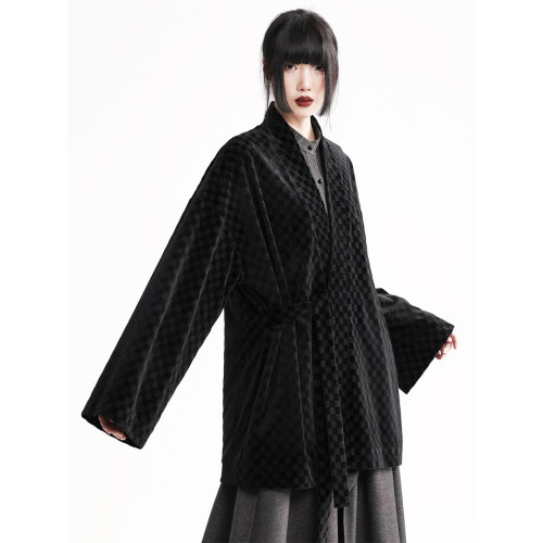 APOZi collection【游墨2.0】10月15号晚20点开售 棋盘格丝绒上衣