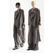 collection 行诗系列 不对称立裁围裹式 APOZi 系柔软水墨荡领衬衫