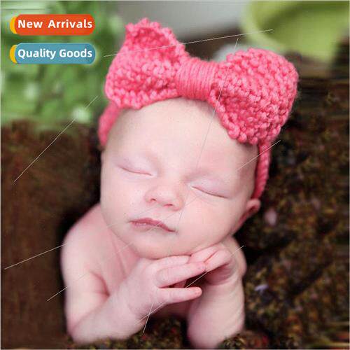 Childrens Knitted Bow Hairband Autumn and Winter Baby Head C