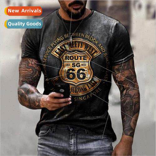 Summer new mens T-shirt oversized loose clothes retro short-