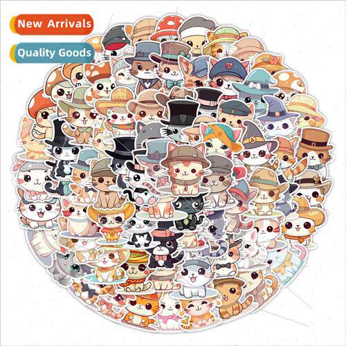 100 Hat Cat Graffiti Stickers Car Cell Phone Skateboard Deco