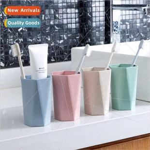 cup household wash straw couple toothbrush jar Wheat tooth