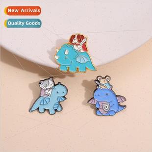 brooch mouse cat Cartoon badge dinosaur metal persona animal