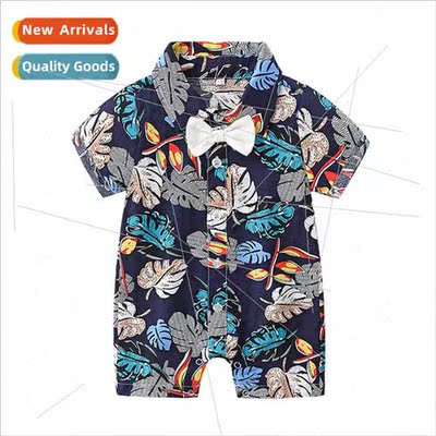 Multicolor Infant Floral Bodysuit Short Sleeve Crawling Suit