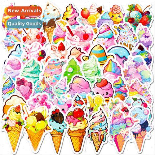 50 colorful cone stickers ins  summer cone chocolate ice cre