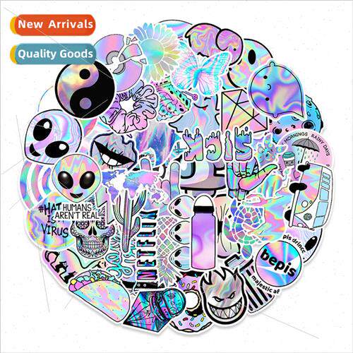 50 Laser Graffiti Stickers Balance Bike Cell Phone Water Bot