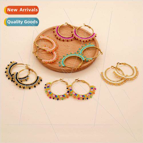 Vintage Bohemian Style Colorful Crystals Beaded Rice Beads W