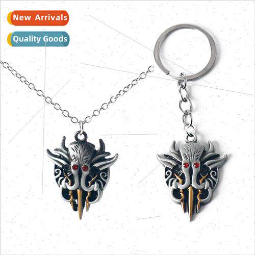 Game  Bodes Gate logo octopus monster necklace keychain mens
