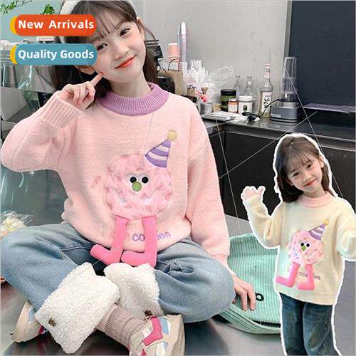 Girls padded sweater fall and winter  2023 new little girl o