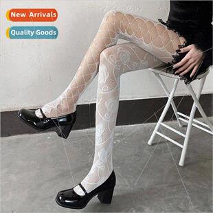 de hollowed out pantyhose women strappy rose punk hottie leg