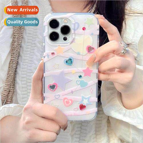 Korean  ins line love stars 适用 Apple 13/12ProMax phone cas