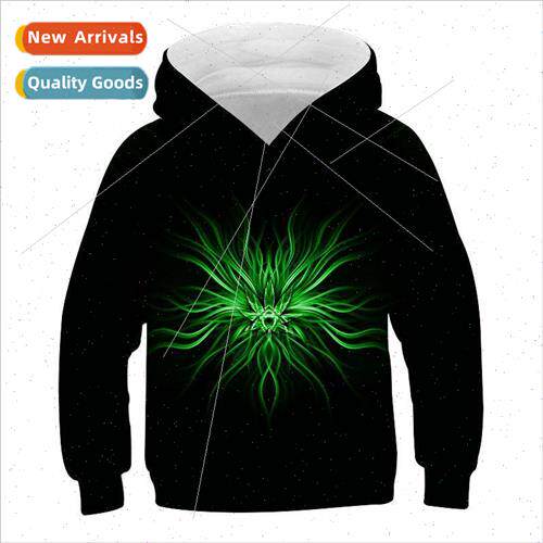 Spring and fall  3D digital printing flame skull ball men an
