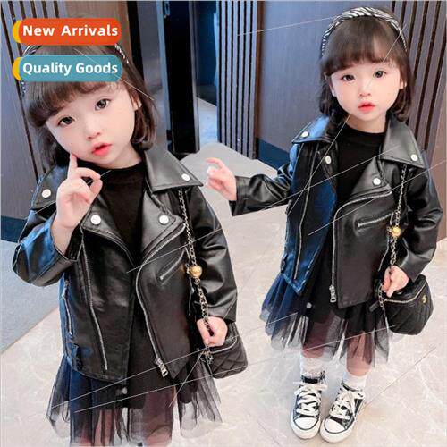 Girls fall and winter clothing leather jacket 2022 new Korea