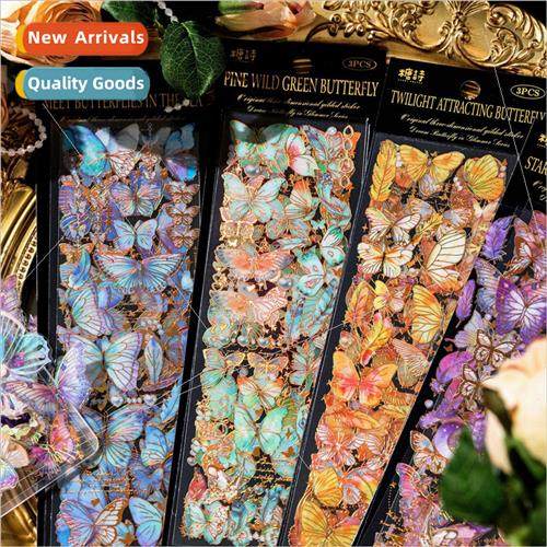 PET flat stickers flow dream butterfly series dreamy hot gol